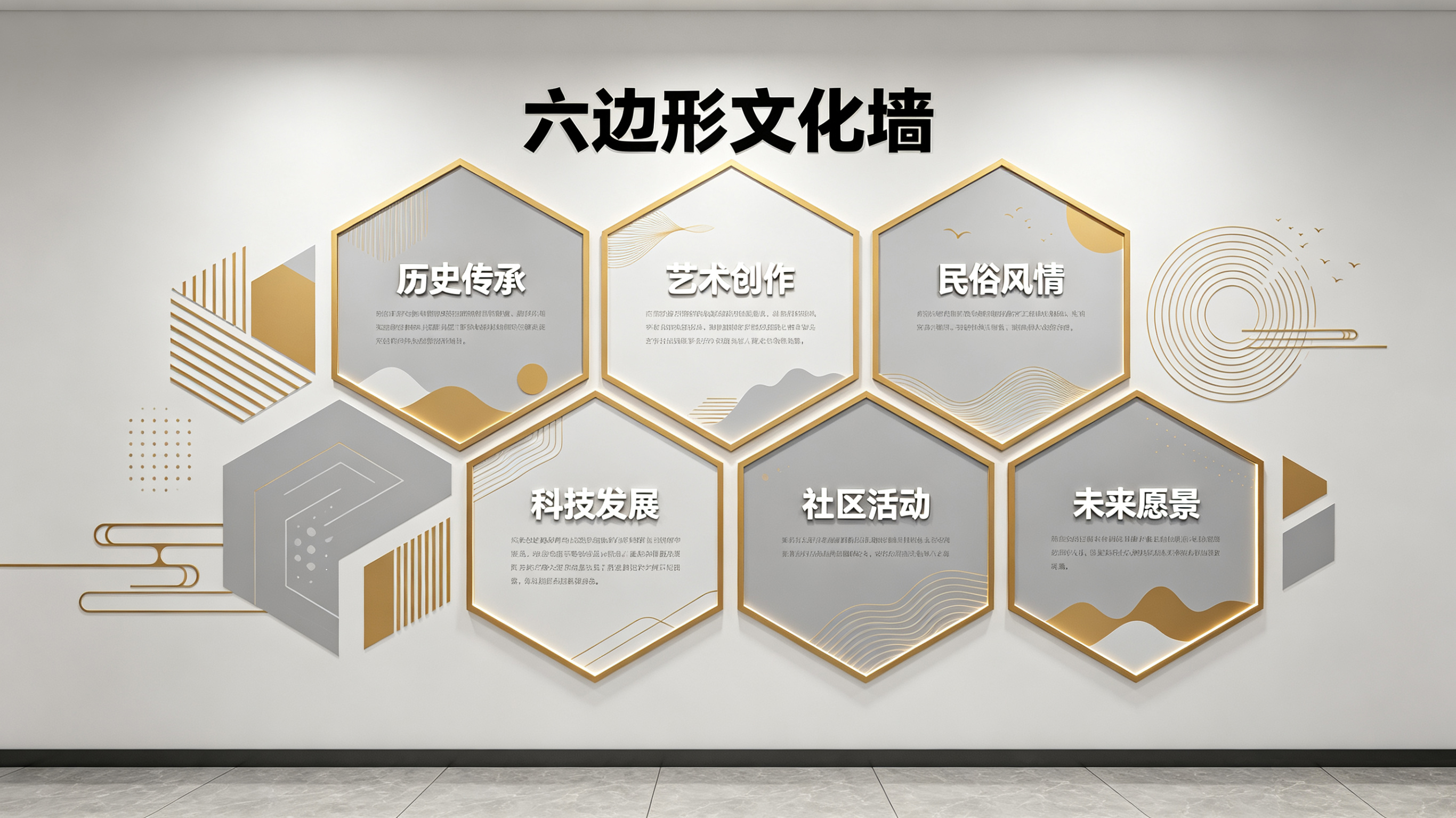 周宁企业文化墙 | 六边形信息美学